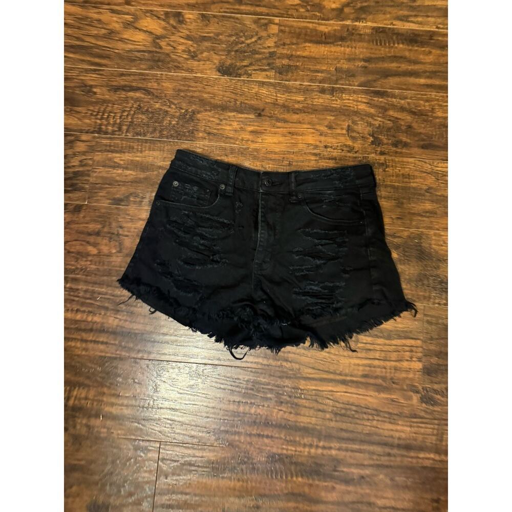 American Eagle Vintage Hi-Rise Festival Shorts Women's Sz:4 Black Super Stretch
